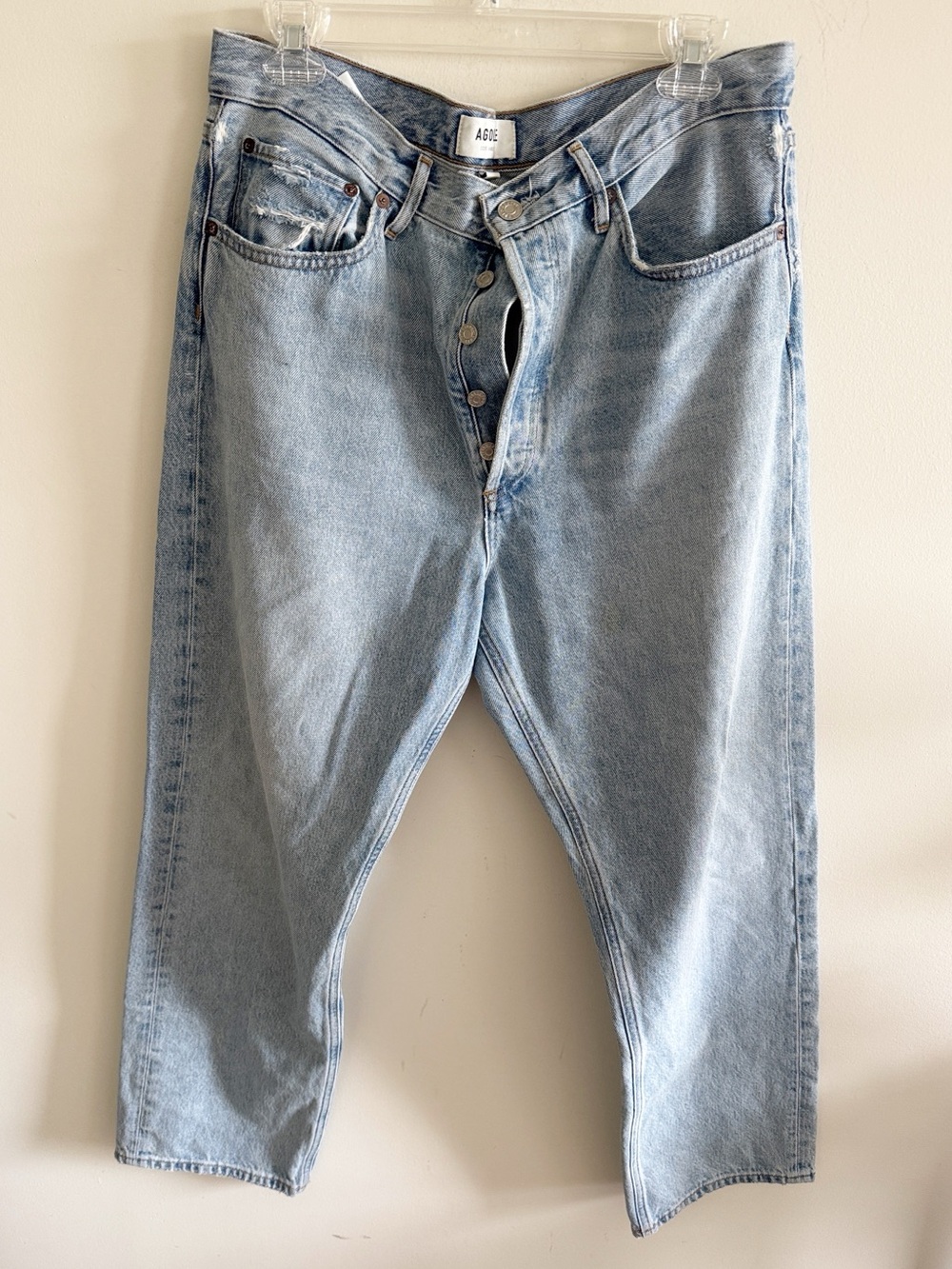 Agolde 90's Mid Rise Loose Fit light wash jeans size 30